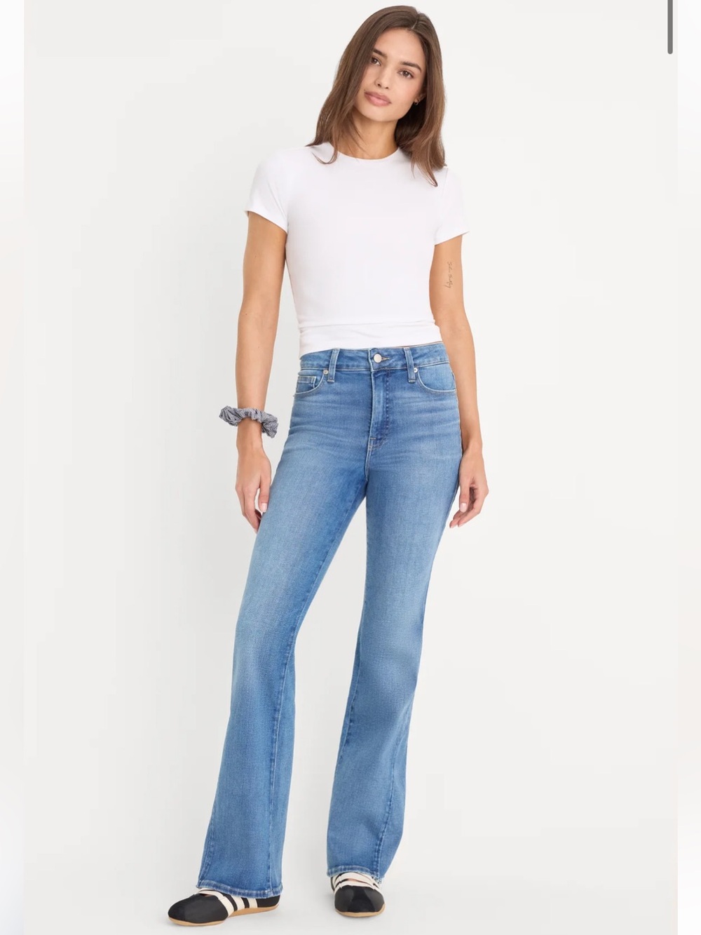 Good American Soft Tech Good Classic Bootcut Jeans size 6 color indigo 1238